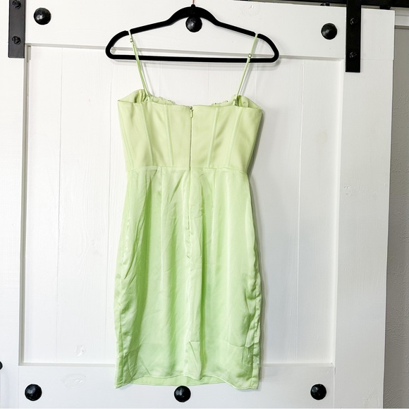 House of CB Nathalia Midi Dress Satin Pistachio Green Size Large - Picture 10 of 16